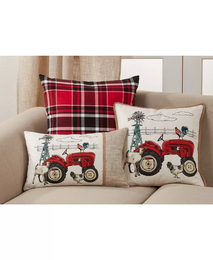 Saro Lifestyle Farm Tractor Decorative Pillow， 18