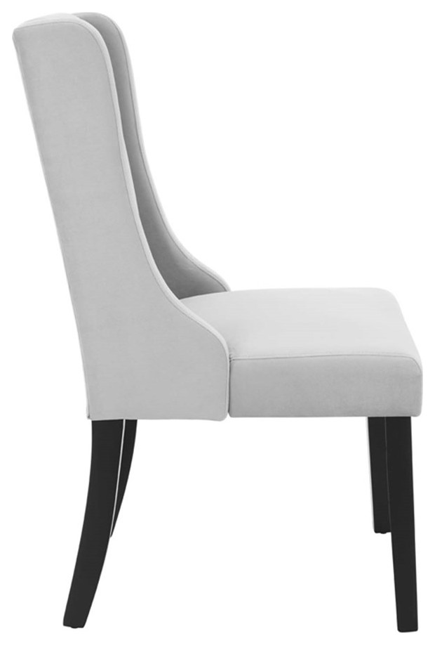 Modway Renew 19.5 quotVelvet Parson Dining Side Chairs in Light Gray (Set of 2)   Transitional   Dining Chairs   by Homesquare  Houzz