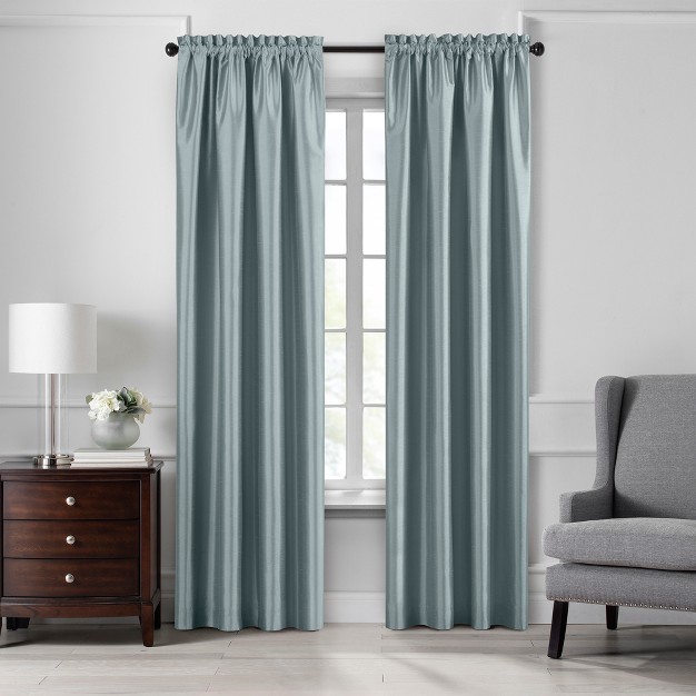 Colette Faux Silk Blackout Single Window Curtain Panel Elrene Home Fashions