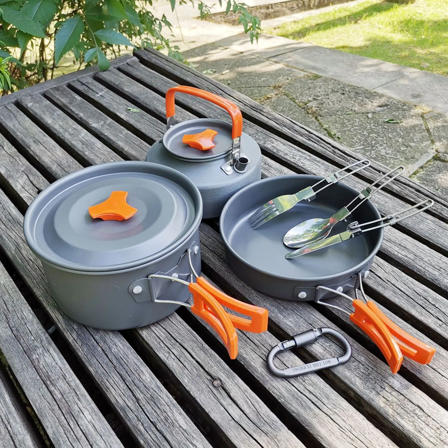 Outdoor Tableware Hiking Camping Cookware Set 4 In 1 Picnic 2 3 Preson Camping Cooking Set