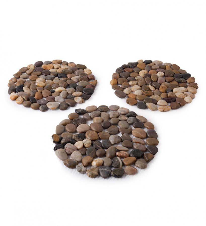 Wind & Weather Natural River Rock Stepping Stones, Set of 3