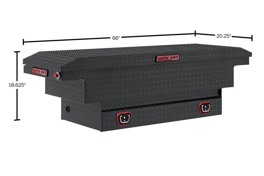 Weather Guard Saddle Truck Tool Box Aluminum Low Profile Gunmetal Gray