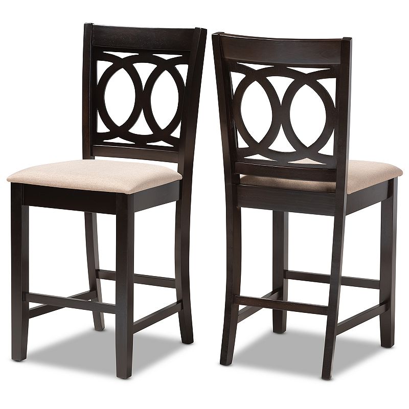 Baxton Studio Lenoir Counter Stool 2-piece Set