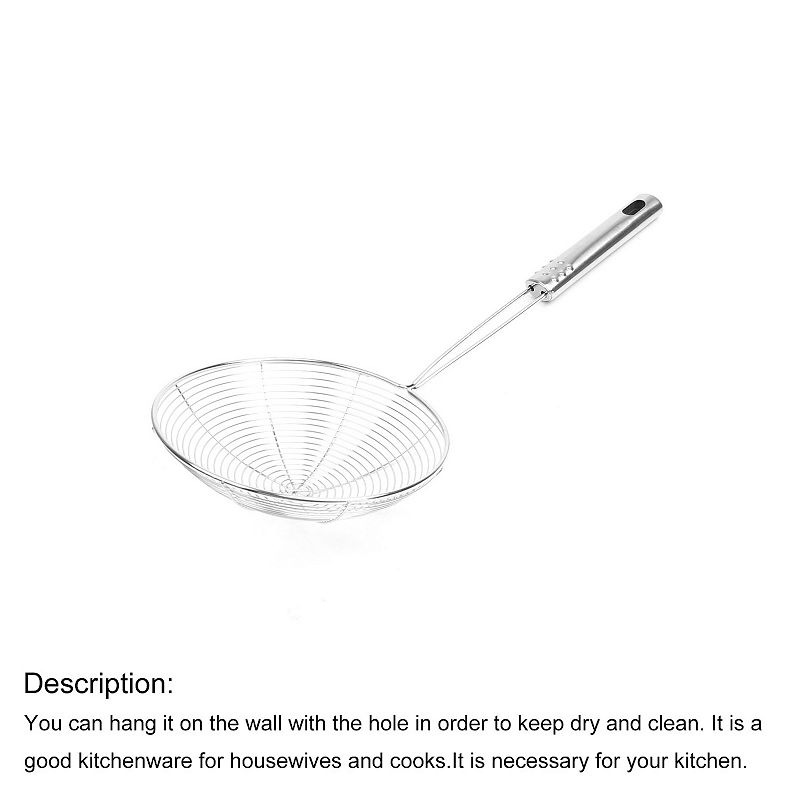 Kitchen Cookware 5.7 Diameter Net Colander Perforated Mesh Ladle 13.7 Long