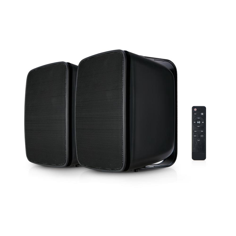 SOUND PRO SoundPro by NAXA Dual Bluetooth IndoorOutdoor Wall Mount Weatherproof Amplified Speakers SPS-1000-BLK