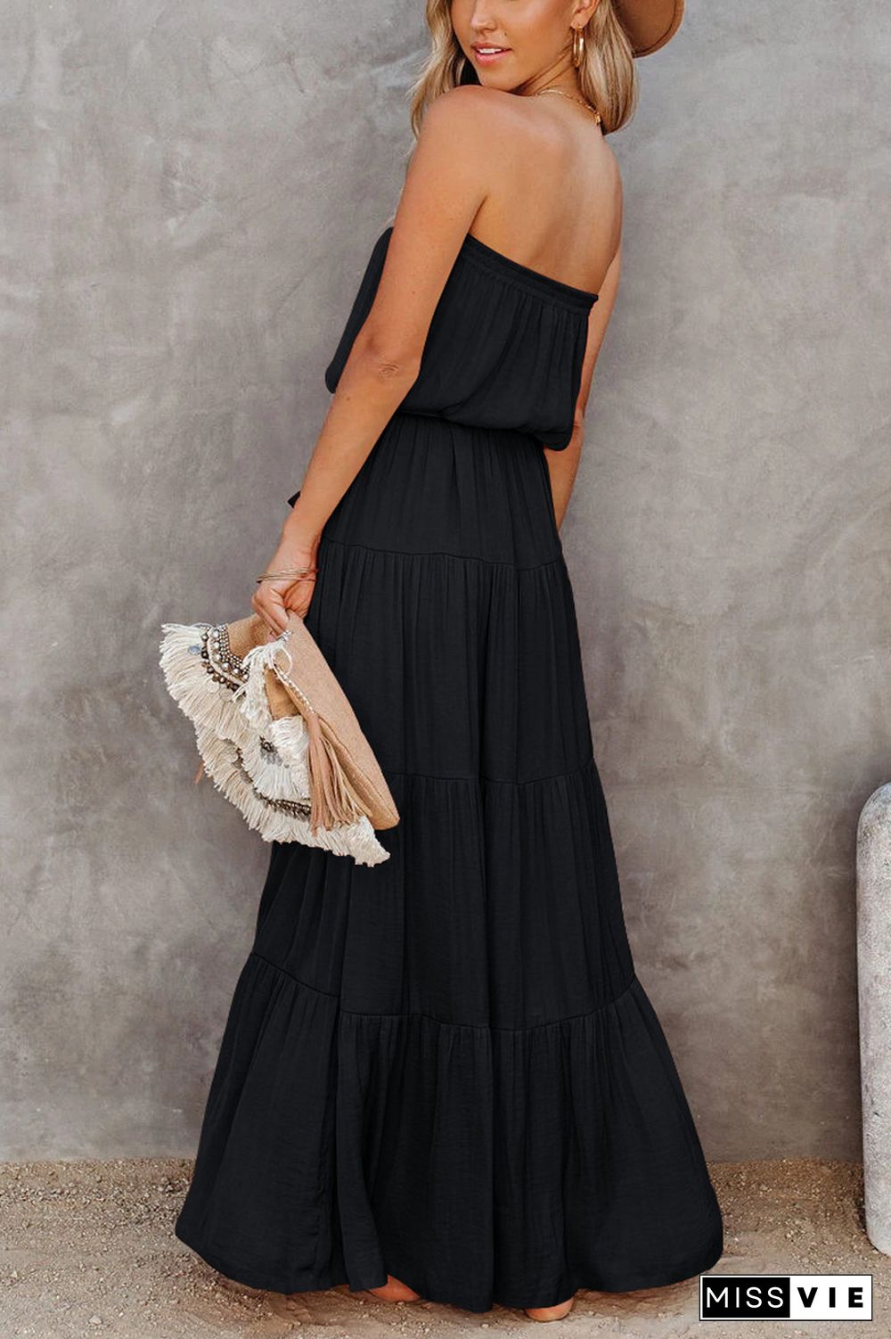 KarliDress Free Falling Strapless Tiered Maxi Dress P12552