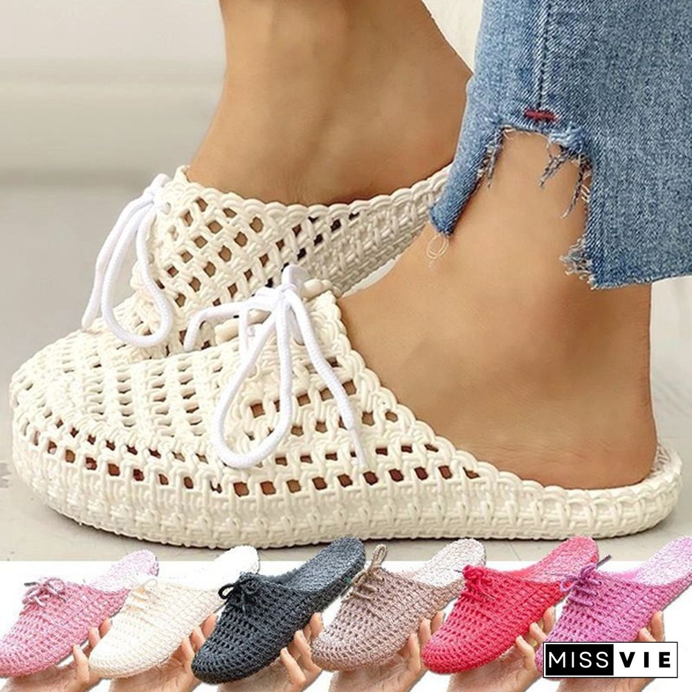 Summer Women's New Hollow-out Slipper Solft Non-slip Casual Sandals Slip-on Beach Shoes