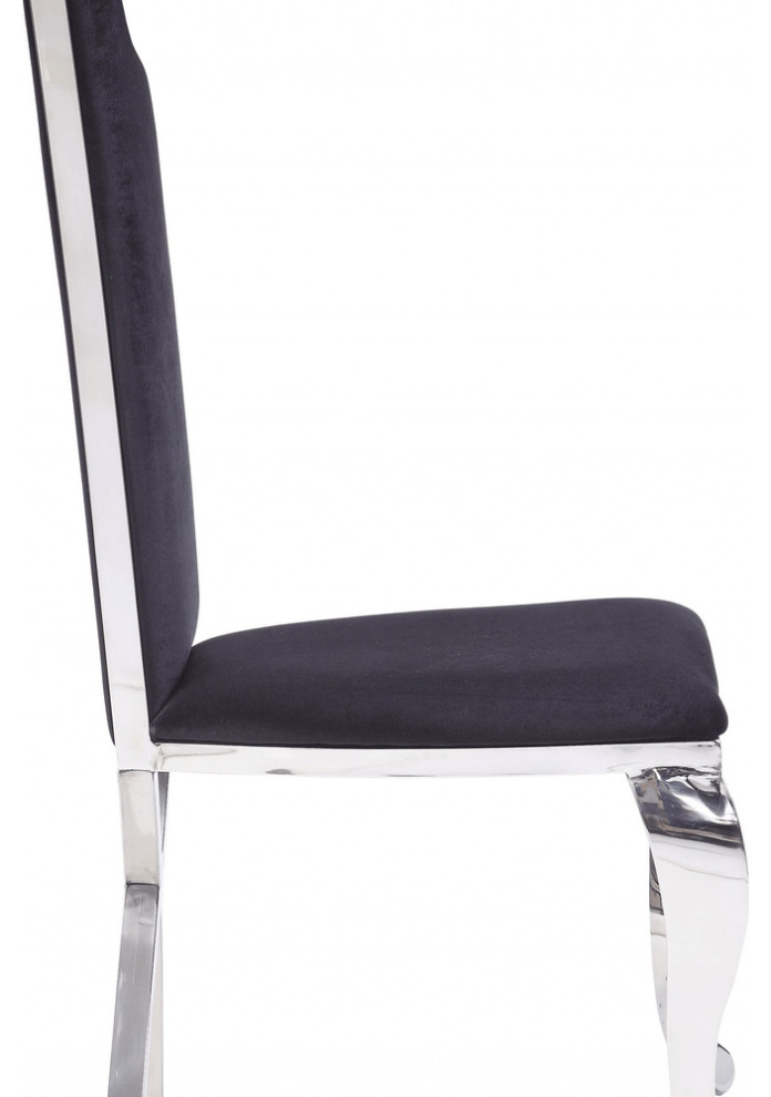 20 quotX 21 quotX 43 quotFabric Stainless Steel Upholstered Seat Side Chair Set2   Traditional   Dining Chairs   by HomeRoots  Houzz
