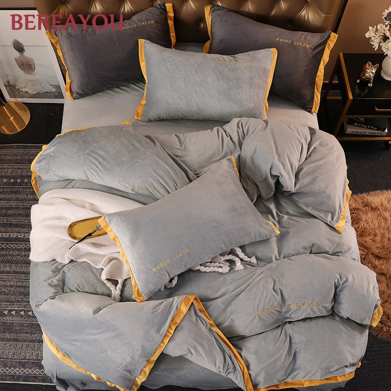 Cushy Crystal Velvet Bedding Set