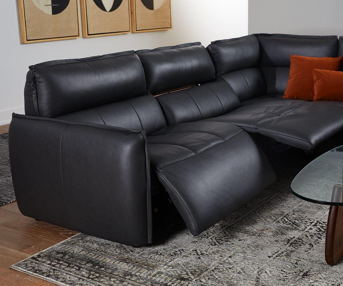 Carson Leather Power Reclining Sectional