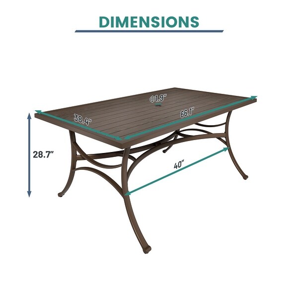 Iron rectangular dining table for terrace