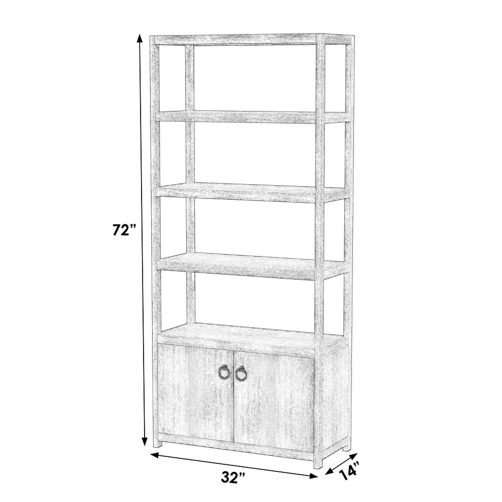 Lark 4 Tier Etagere Bookcase Cabinet