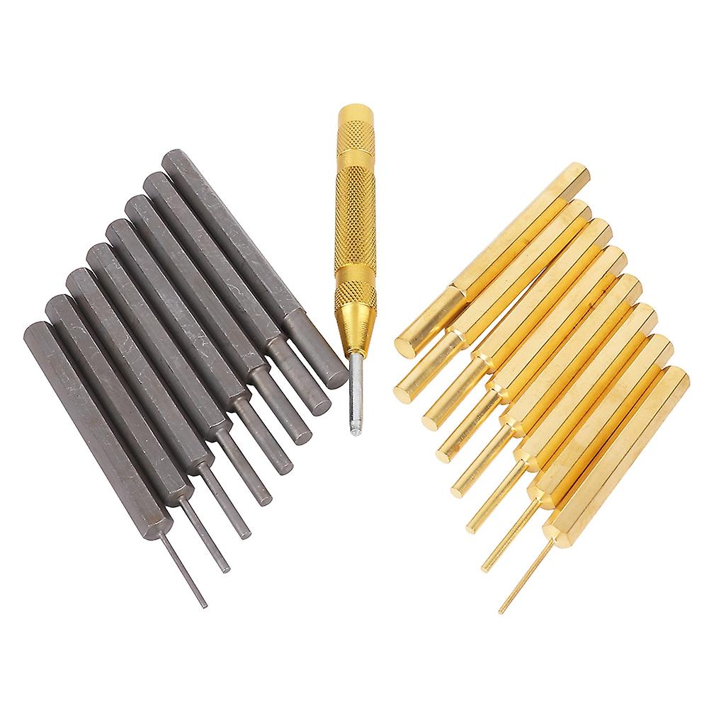 18pcs Professional Carbon Steel Brass Punch Tool Kit Set Leather Craft Hand Tool