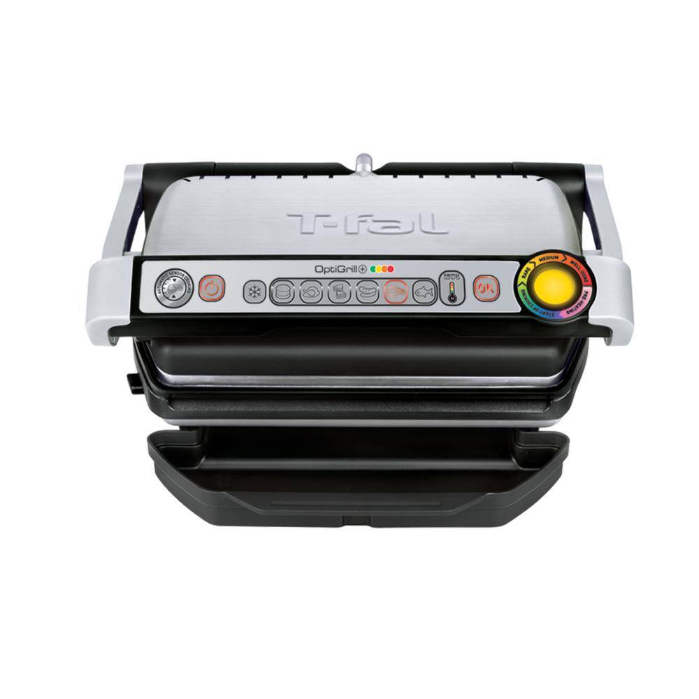 T-fal Optigrill 93 sq. in. Black Stainless Steel Non-Stick Indoor Grill GC712D54