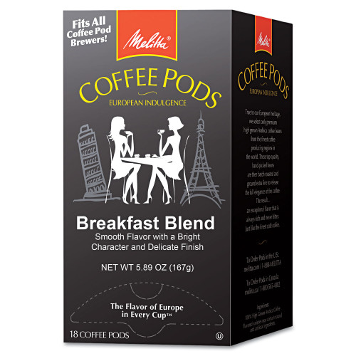 Melitta One:One Coffee Pods， Breakfast Blend， 18 Pods/Box (75421)