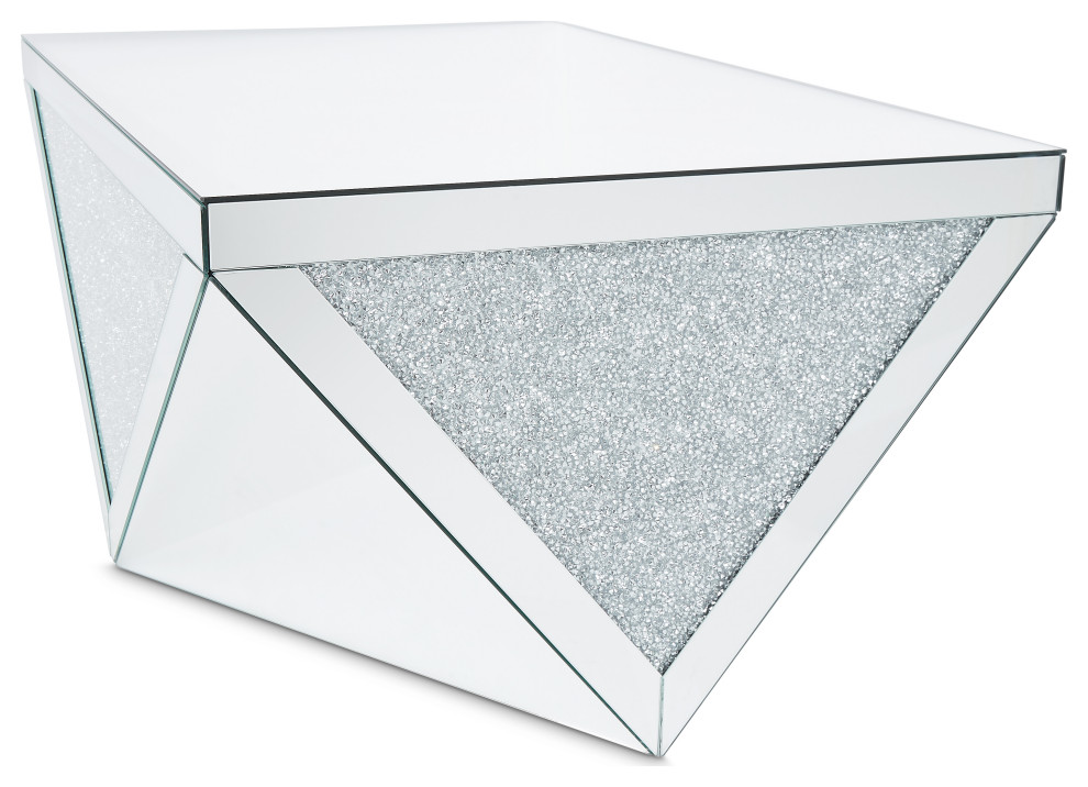 Montreal Mirrored Crystal Cocktail Table   Contemporary   Coffee Tables   by Michael Amini  Houzz