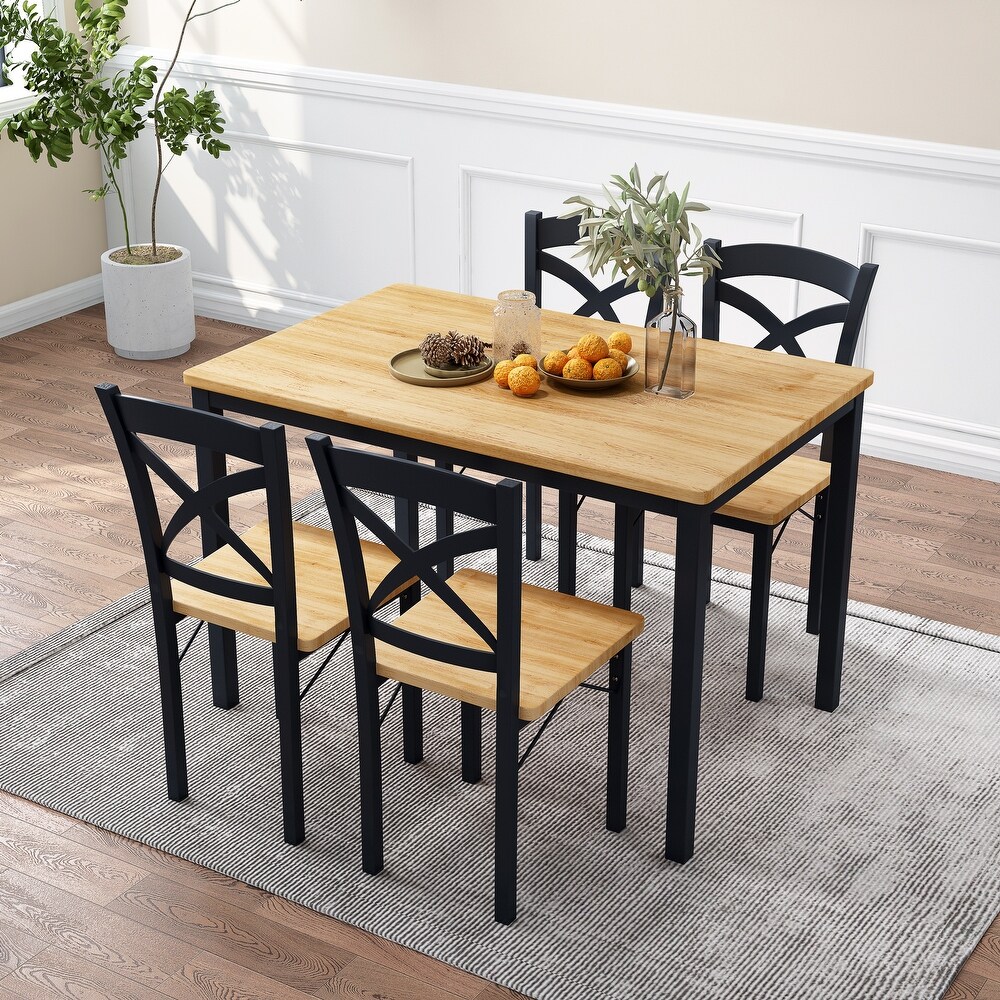 5 Piece Dining Table Set with 4 Chairs