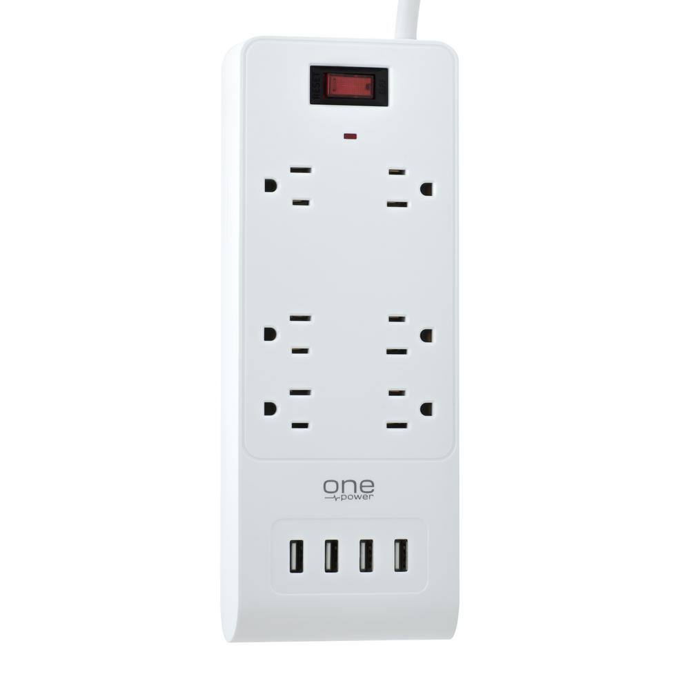 ProMounts 6 Outlet and 4 USB Surge Protector Power Strip with Flat Plug and 6 Ft. Cable ETL Certified PSS641