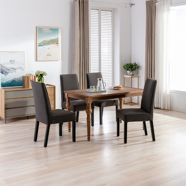 2 PCS Dining Chair Upholstered Chair with Solid Wood Legs for Dining