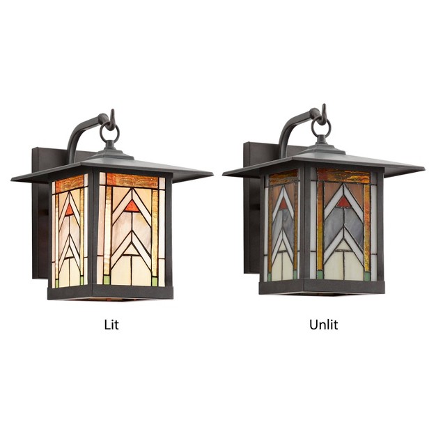 1 light Geometric Outdoor Wall Lantern Sconce Oil Rubbed Bronze River Of Goods