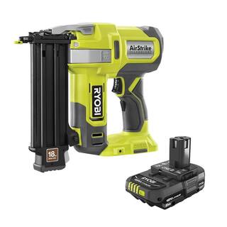 RYOBI ONE+ 18V 18-Gauge Cordless AirStrike Brad Nailer with 2.0 Ah Battery P321-PBP006