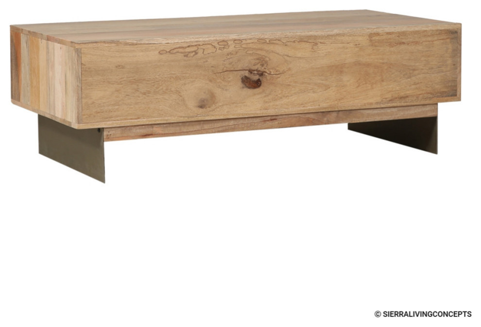 Whitehawk Mid Century 2 Transitional Drawer Coffee Table   Rustic   Coffee Tables   by Sierra Living Concepts Inc  Houzz