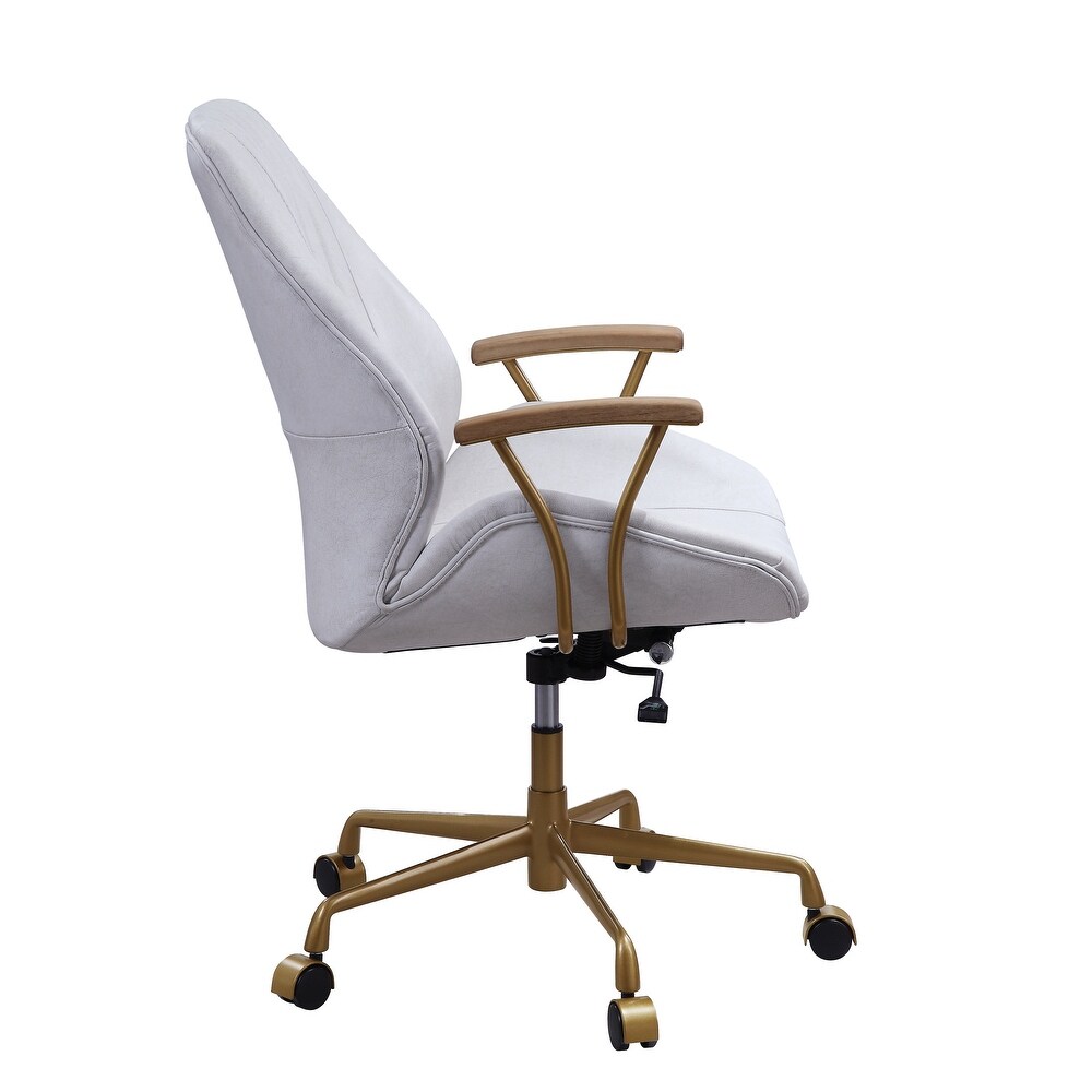 PU Lether 360° Swivel Executive Chairs Adjustable Ergonomic Chairs Industrial Arm Chairs with 5 Star Base for Livingroom