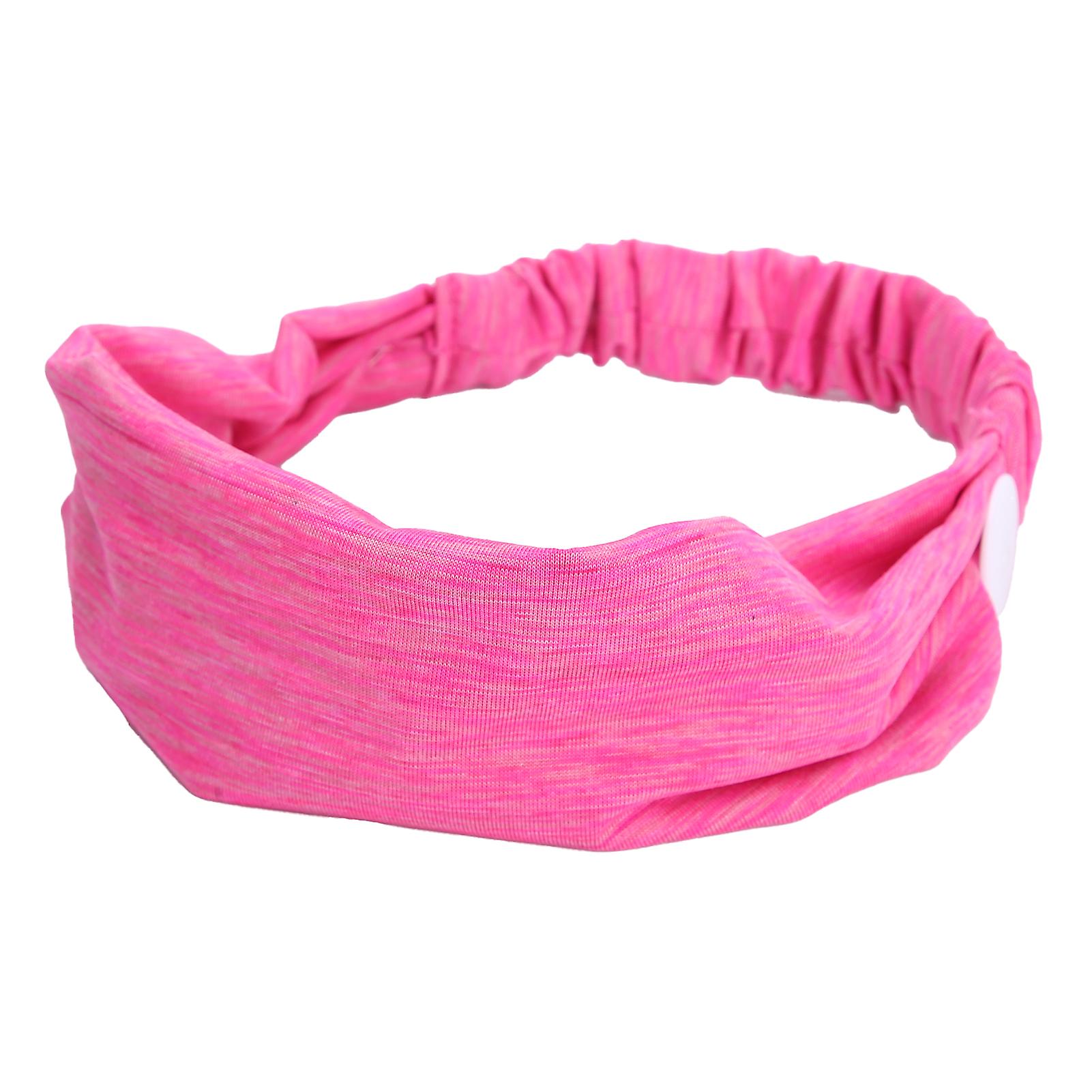 Elastic Headbands Nonslip Sweat Hair Wrap Sport Workout Stretch Headwraps For Men Womenrose Red