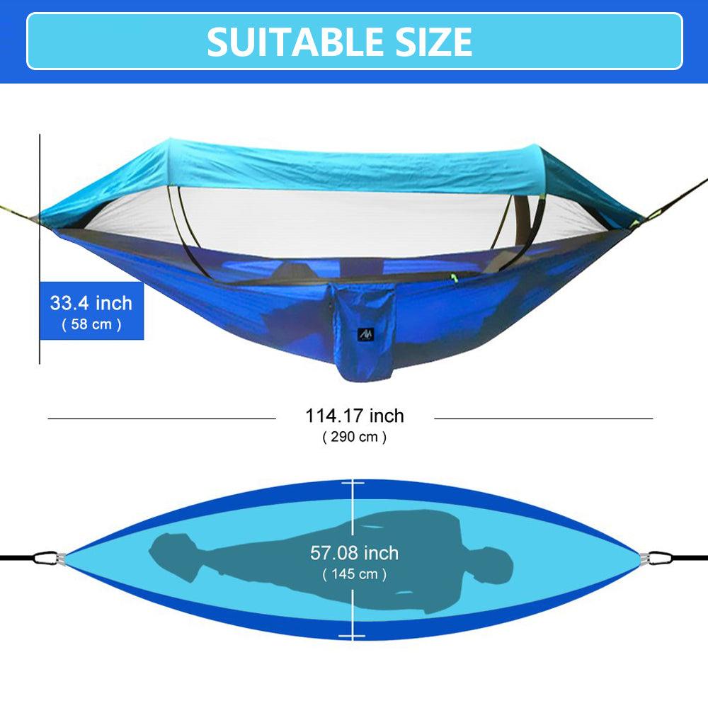 IClover 2 Person Outdoor Portable Camping Hammock Tent Mosquito Net Sunshade Hanging Bed