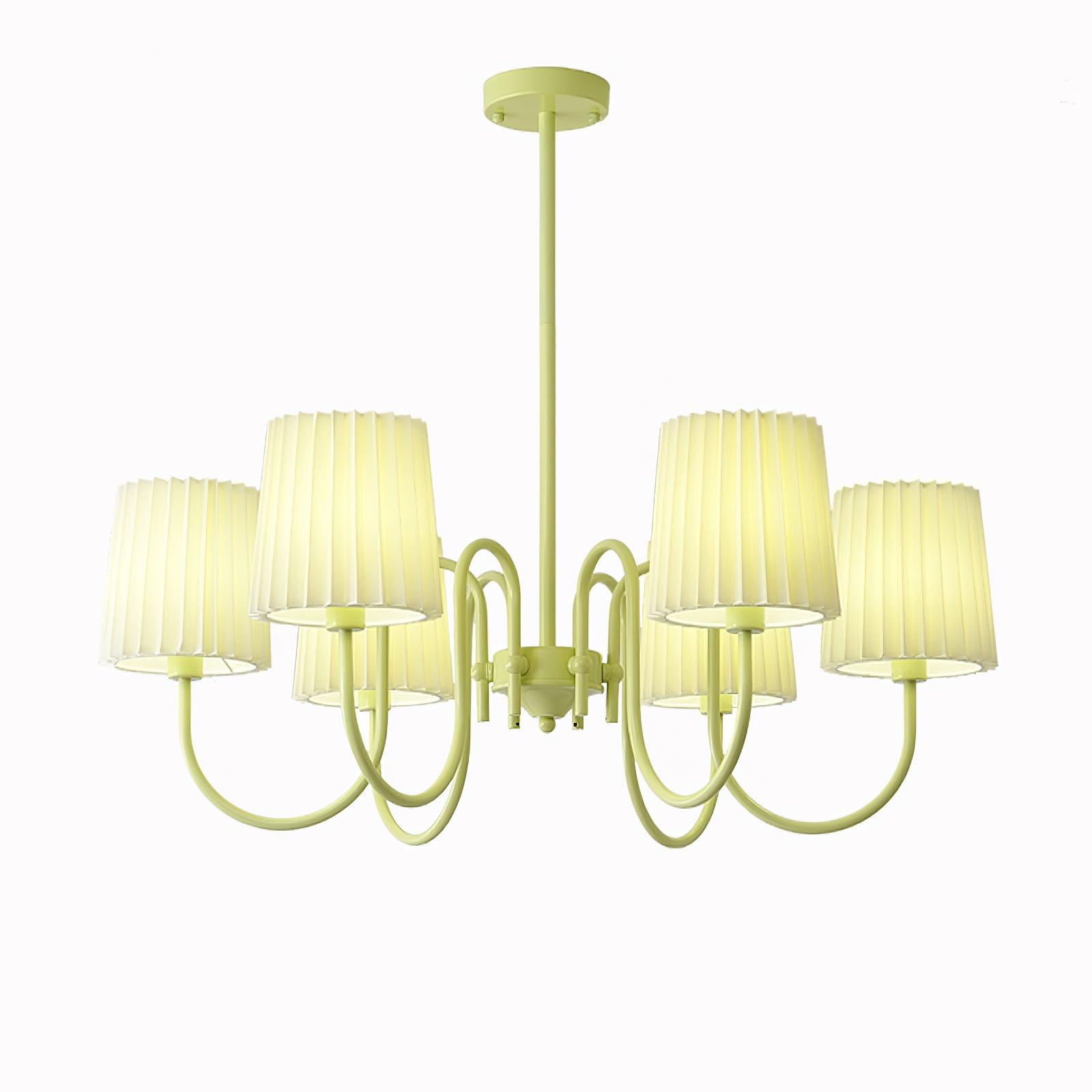 Pleated Fabric Matcha Chandelier