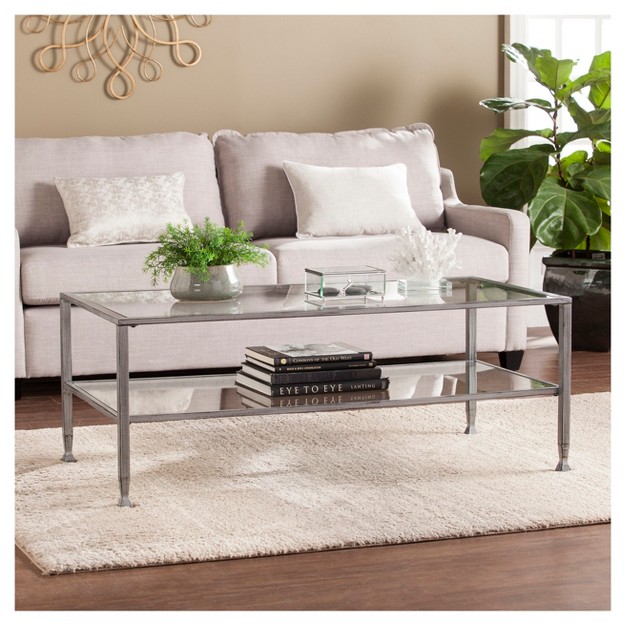 Jamel Rectangular Open Shelf Cocktail Table Aiden Lane