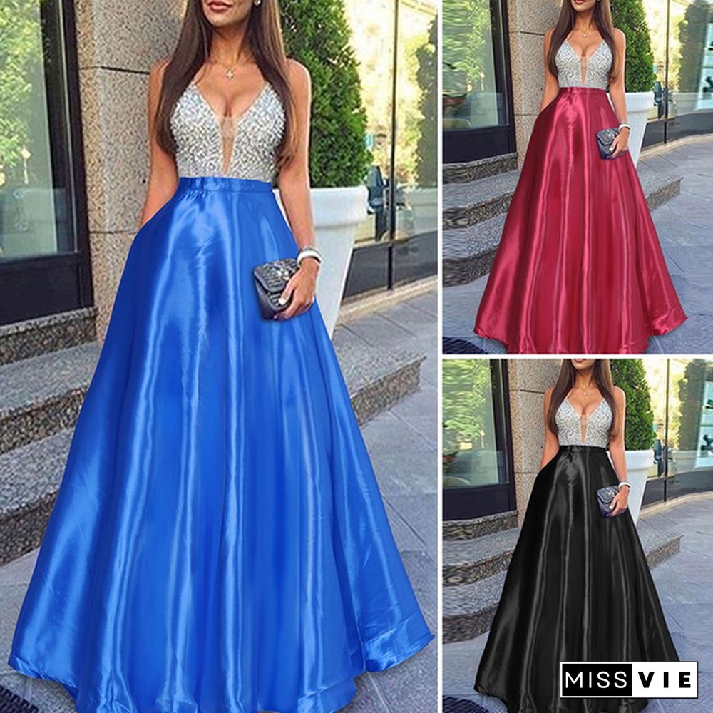 Women Summer Plus Size Party Clubbing Long Skirts Casual Long Dresses