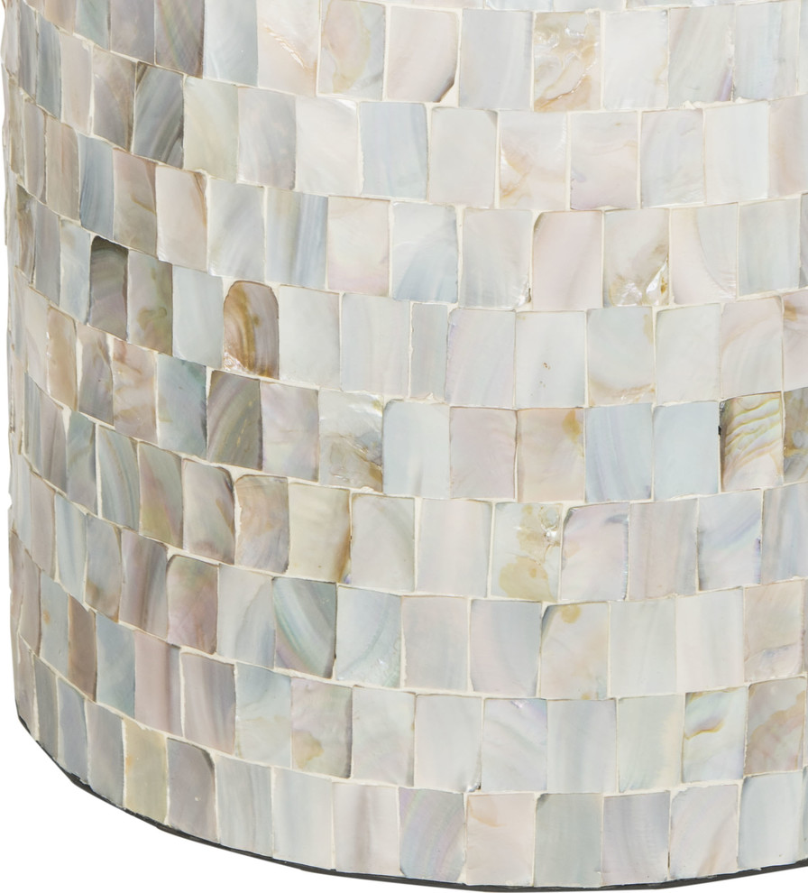 Ariel Sq Mosaic Round Stool   Beach Style   Side Tables And End Tables   by HedgeApple  Houzz