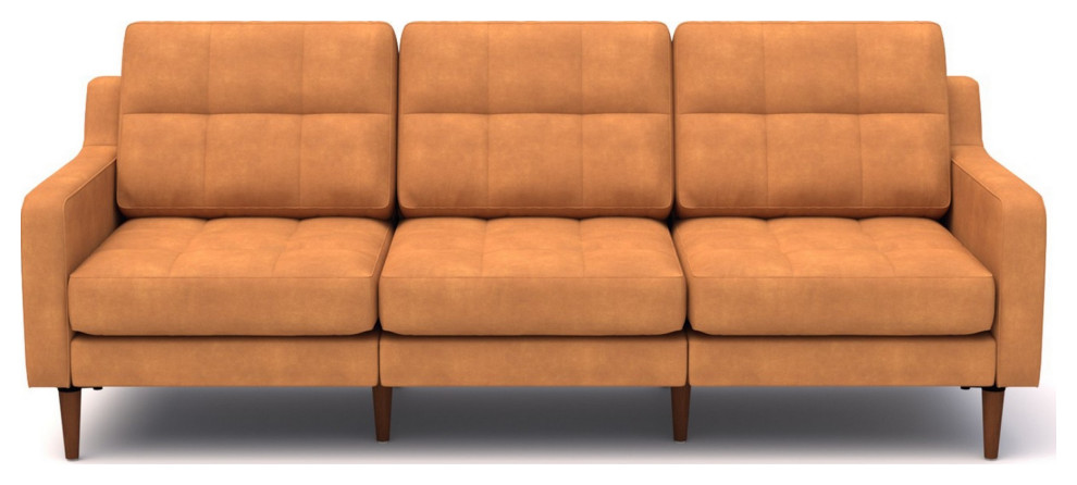 Juan 81 quotModular Sofa  Foam Filled Back  Square Arms  Brown Leather   Midcentury   Sofas   by VirVentures  Houzz