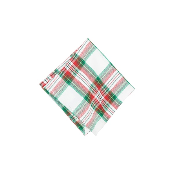 Carter Christmas Red and Green Plaid Woven Napkin Set of 6