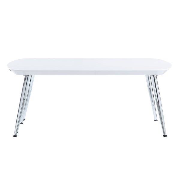 End Table Coffee Table for Living Room in White and Chrome Finish