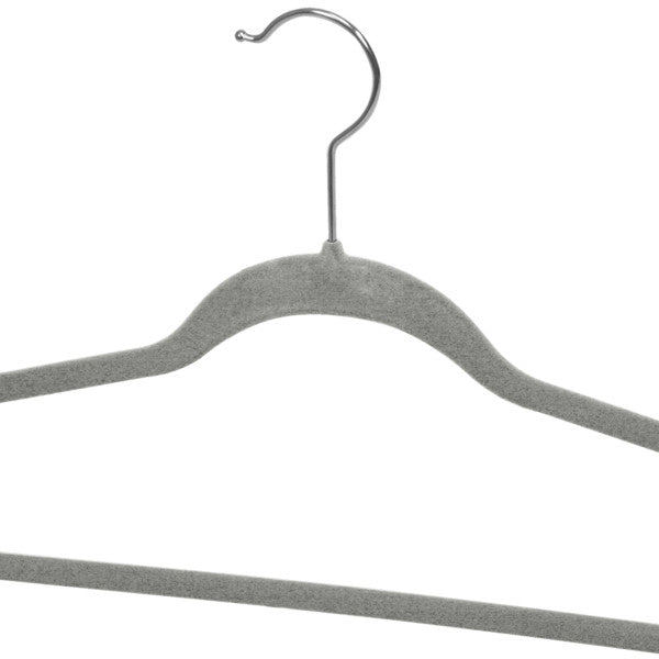 Home Basics Velvet Clothing Hanger, 10 Pack, Grey