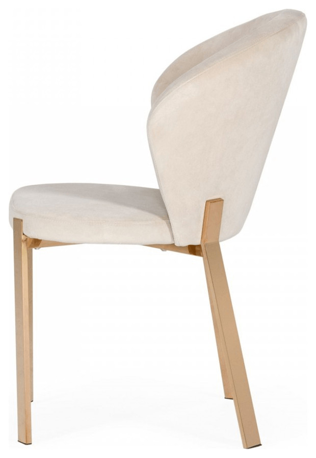 Beige Velvet Rosegold Dining Chair   Contemporary   Dining Chairs   by HomeRoots  Houzz