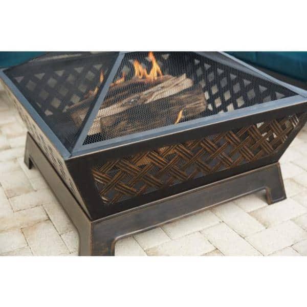 Hampton Bay Tipton 34 in Steel Deep Bowl Fire Pit in Oil Rubbed Bronze