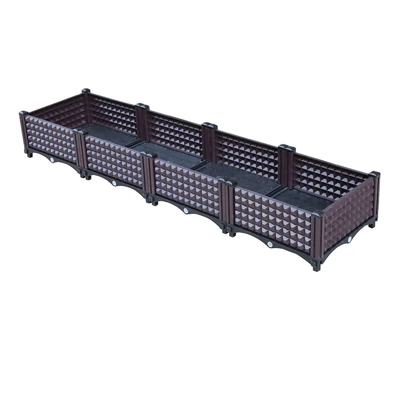 High Quality plastic grow box Brown Vegetable Grow Elevated Plastic Raised Garden Bed Garden Supplies