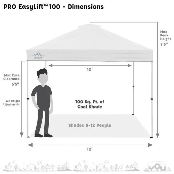 YOLI 10'x10' PRO EasyLift 100 Instant Canopy