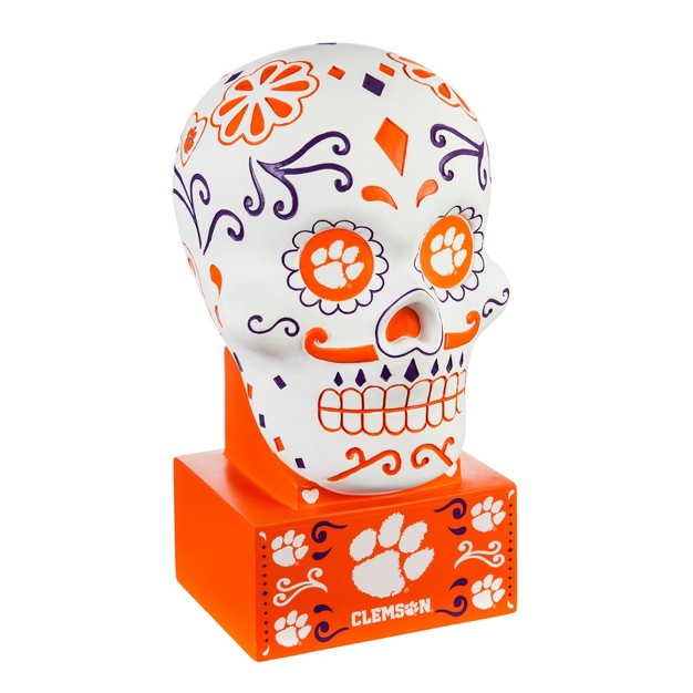 Evergreen Clemson University Sugar Skull Statue