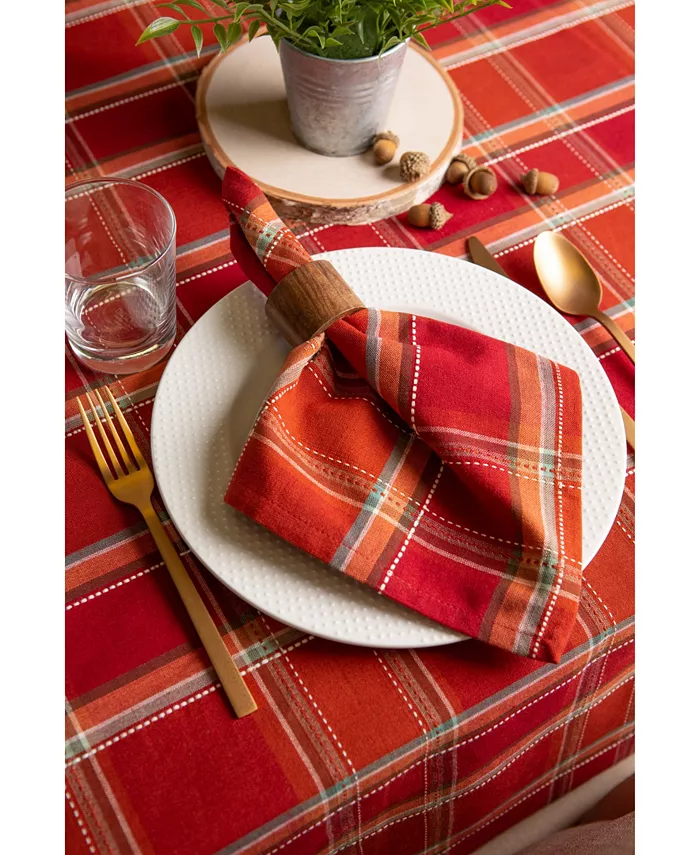 Design Imports Autumn Spice Plaid Tablecloth