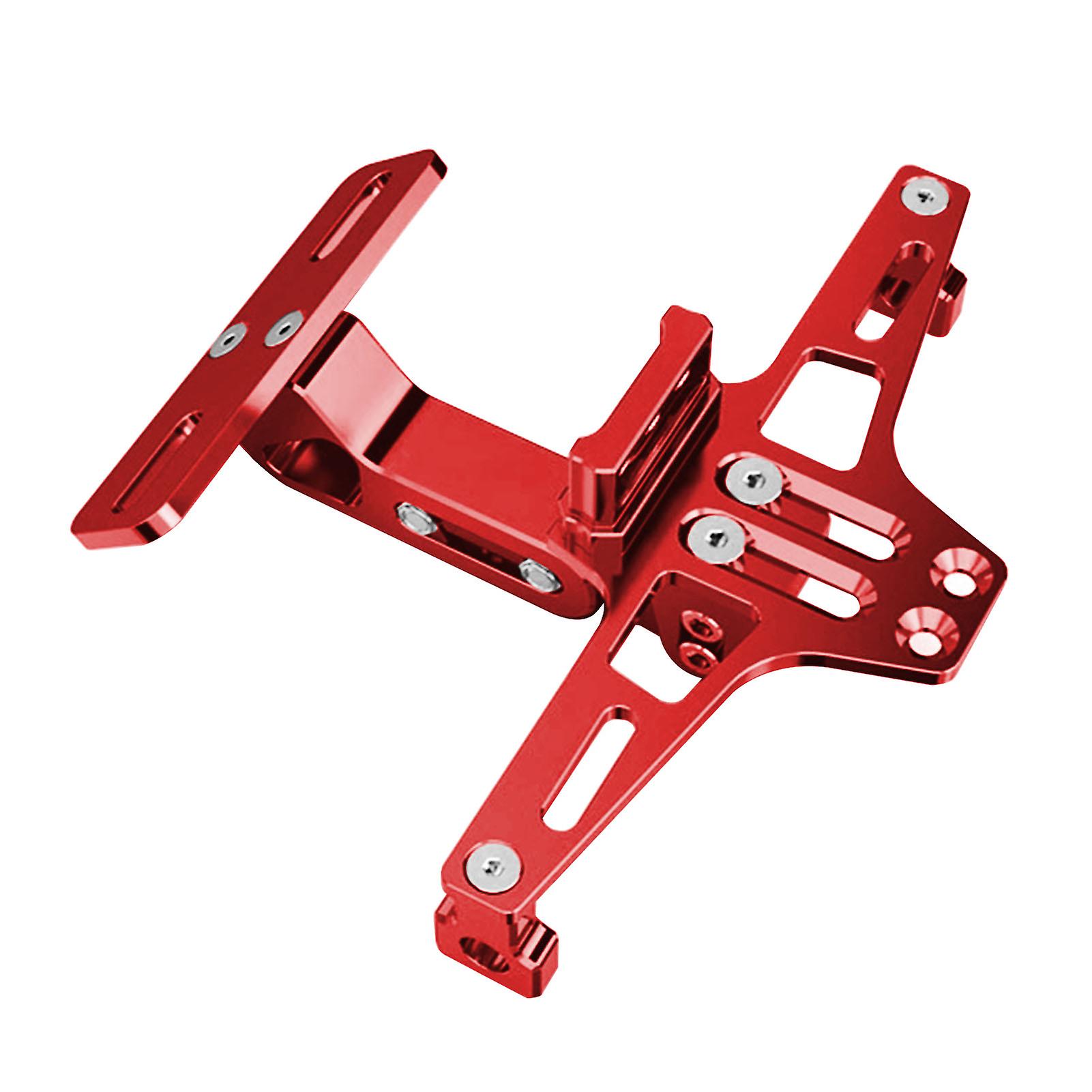 Red Motorcycle License Plate Bracket With Led Lights Licence Plate Holder Aluminum Alloy Universal Red