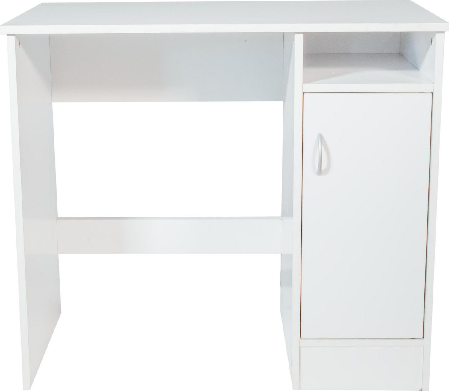 Madison Computer Desk with Cabinet， White