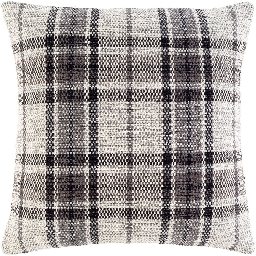 Artistic Weavers Alden Handmade Grey Plaid Throw Pillow