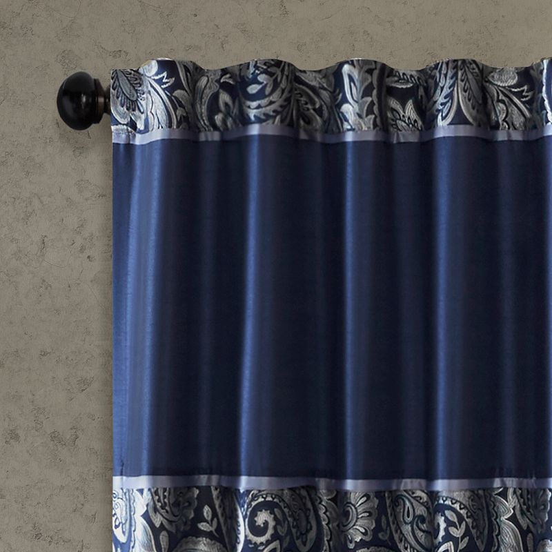 Madison Park 2-Pack Whitman Light Filtering Faux Silk Jacquard Rod Pocket Window Curtains