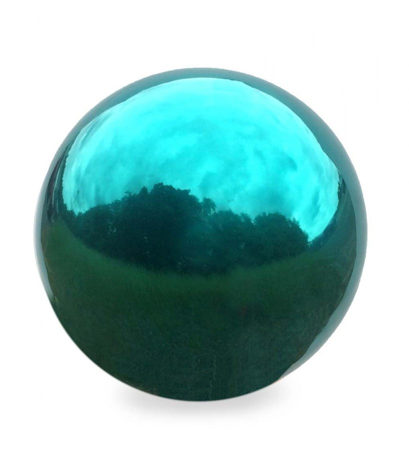 Plow and Hearth Stainless Steel Gazing Ball Teal