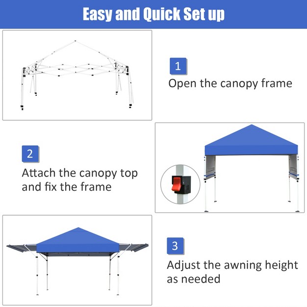 Tangkula 10x17ft Pop Up Canopy 3 Height Adjustment Folding Tent With Roller Bag