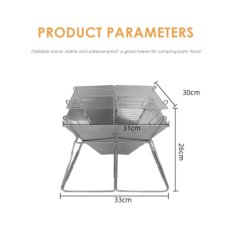 Portable Stainless Steel Multipurpose Fuel Outdoor Foldable Camping Grill Charcoal Grill